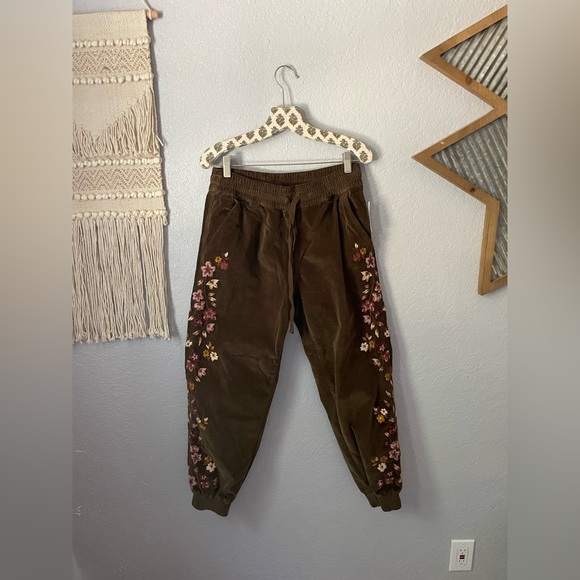 Free People Driftwood Cord Embroidered Joggers - Picture 2 of 5
